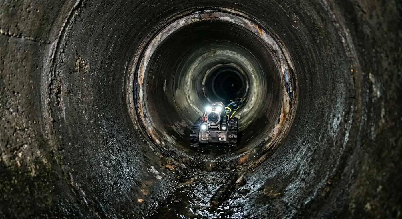Robotic sewer camera inspecting pipe interior for Drain Snake Service in Northglenn